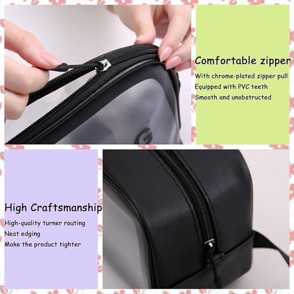 3 PCS Travel Toiletry Organizer Translucent Waterproof Bags for Women Men - Picture 13 of 16